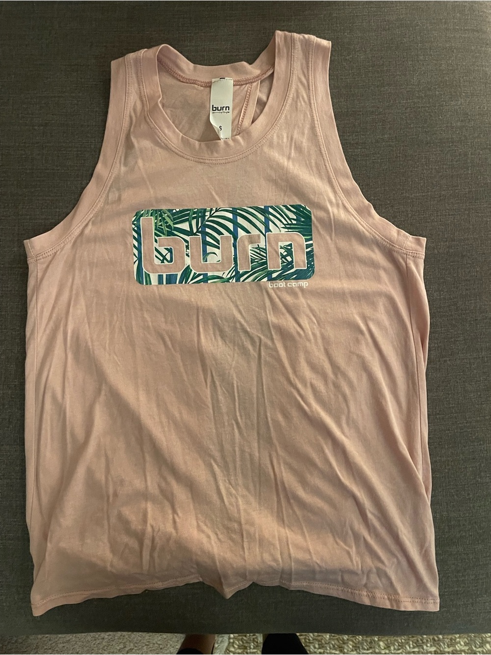 Burn Boot Camp Pink Logo Tank Top with tie back